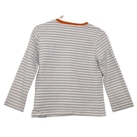 Lilly + Sid Pumpkin Patch Teddy Bear Long Sleeve Shirt Gray Stripe Baby 18-24mo - Picture 3 of 6